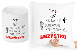 Dla Kelnera Zestaw Poduszka + Skarbonka Prezent