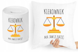 Dla Kierownika Zestaw Poduszka + Skarbonka Prezent