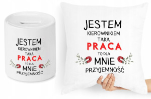 Dla Kierownika Zestaw Poduszka + Skarbonka Prezent