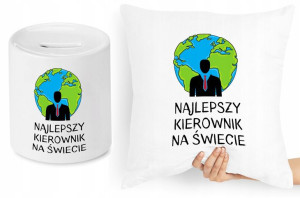 Dla Kierownika Zestaw Poduszka + Skarbonka Prezent