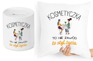 Dla Kosmetyczki Zestaw Poduszka + Skarbonka