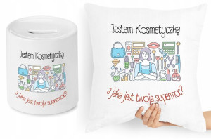 Dla Kosmetyczki Zestaw Poduszka + Skarbonka