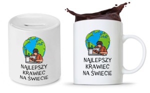 Dla Krawca Krawcowej Zestaw Kubek + Skarbonka