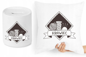 Dla Krawca Krawcowej Zestaw Poduszka + Skarbonka