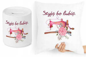 Dla Krawca Krawcowej Zestaw Poduszka + Skarbonka