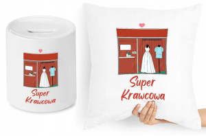 Dla Krawca Krawcowej Zestaw Poduszka + Skarbonka