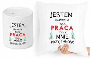 Dla Krawca Krawcowej Zestaw Poduszka + Skarbonka