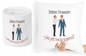 Dla Krawca Krawcowej Zestaw Poduszka + Skarbonka