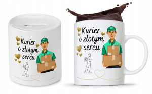 Dla Kuriera Na Prezent Zestaw Kubek + Skarbonka