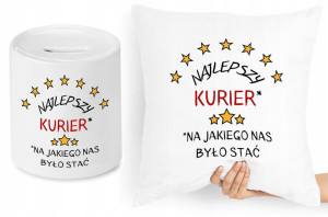 Dla Kuriera Zestaw Poduszka + Skarbonka Prezent