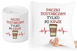 Dla Kuriera Zestaw Poduszka + Skarbonka Prezent