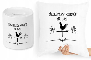 Dla Kuriera Zestaw Poduszka + Skarbonka Prezent