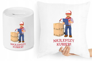 Dla Kuriera Zestaw Poduszka + Skarbonka Prezent