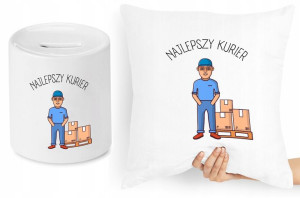 Dla Kuriera Zestaw Poduszka + Skarbonka Prezent