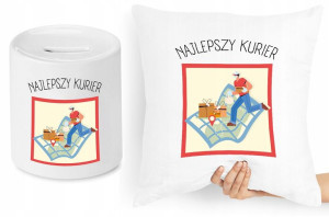 Dla Kuriera Zestaw Poduszka + Skarbonka Prezent