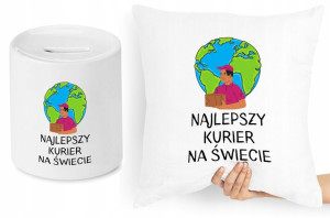 Dla Kuriera Zestaw Poduszka + Skarbonka Prezent