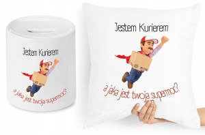 Dla Kuriera Zestaw Poduszka + Skarbonka Prezent