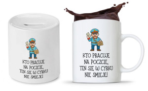 Dla Listonosza Zestaw Kubek + Skarbonka Prezent