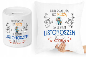 Dla Listonosza Zestaw Poduszka + Skarbonka