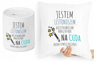 Dla Listonosza Zestaw Poduszka + Skarbonka