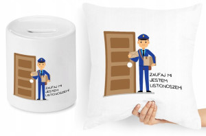 Dla Listonosza Zestaw Poduszka + Skarbonka