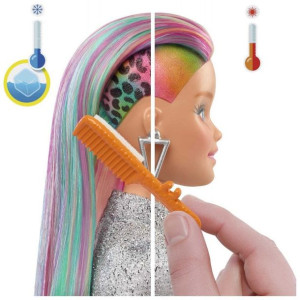 Barbie Grn81 Fryzura Kolorowa Panterka Mattel