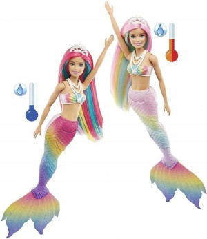 Barbie Gtf89 Syrenka Tęczowa Przemiana