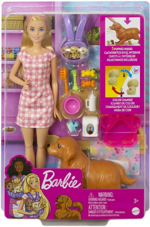 Barbie HCK75 narodziny piesków