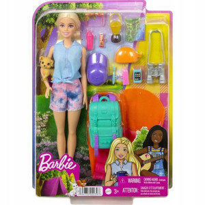 Barbie HDF73 kemping Malibu lalka + akcesoria
