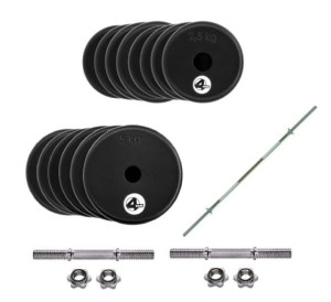 4ma Zestaw Obciążeń Stalowych 50 Kg + 2 X Gryf