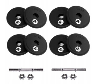 4ma Zestaw: Obciążenia 8x 2,5kg + Gryf Prosty 2.5kg X2
