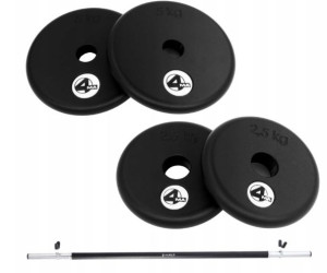 4MA Zestaw obciążeń na sztangę 2x2,5 kg 2x5kg+gryf
