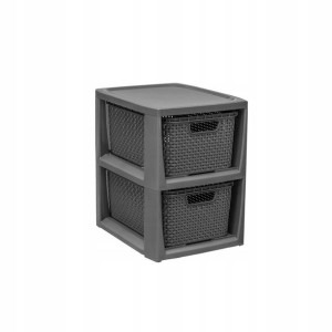Regał Komoda Stojak Z 2 Koszami Rattan Branq