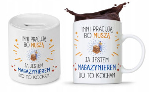 Dla Magazyniera Prezent Zestaw Kubek + Skarbonka