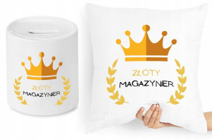Dla Magazyniera Zestaw Poduszka + Skarbonka