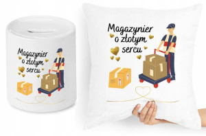 Dla Magazyniera Zestaw Poduszka + Skarbonka