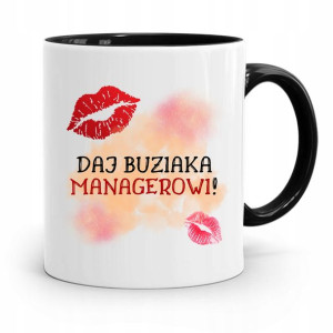 Dla Managera Menadżera Kubek Czarny Prezent