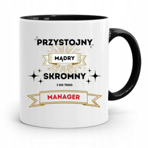 Dla Managera Menadżera Kubek Czarny Prezent