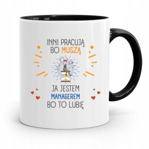 Dla Managera Menadżera Kubek Czarny Prezent