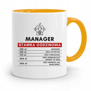 Dla Managera Menadżera Kubek Żółty Prezent