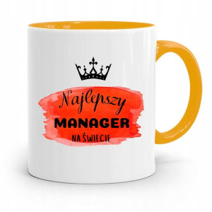 Dla Managera Menadżera Kubek Żółty Prezent