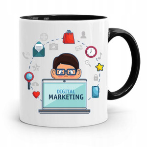 Dla Marketingowca Marketing Kubek Czarny Prezent