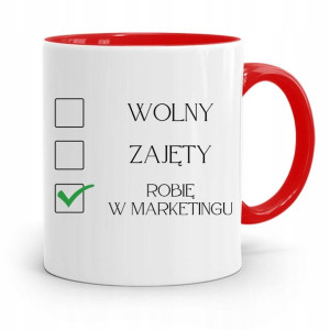 Dla Marketingowca Marketing Kubek Czerwony Prezent