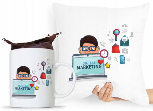 Dla Marketingowca Zestaw Poduszka + Kubek Prezent