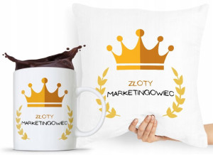 Dla Marketingowca Zestaw Poduszka + Kubek Prezent