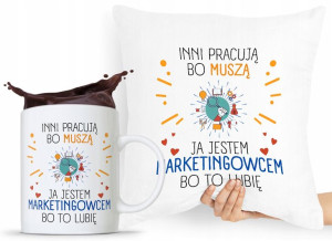 Dla Marketingowca Zestaw Poduszka + Kubek Prezent