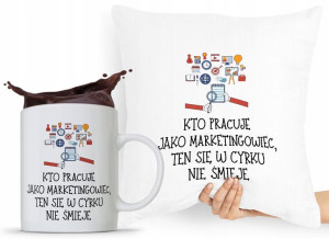 Dla Marketingowca Zestaw Poduszka + Kubek Prezent