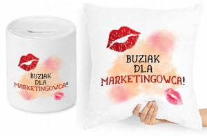 Dla Marketingowca Zestaw Poduszka + Skarbonka