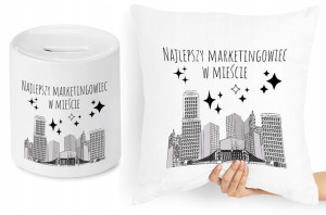 Dla Marketingowca Zestaw Poduszka + Skarbonka
