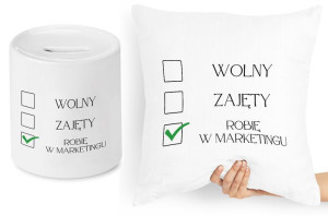 Dla Marketingowca Zestaw Poduszka + Skarbonka
